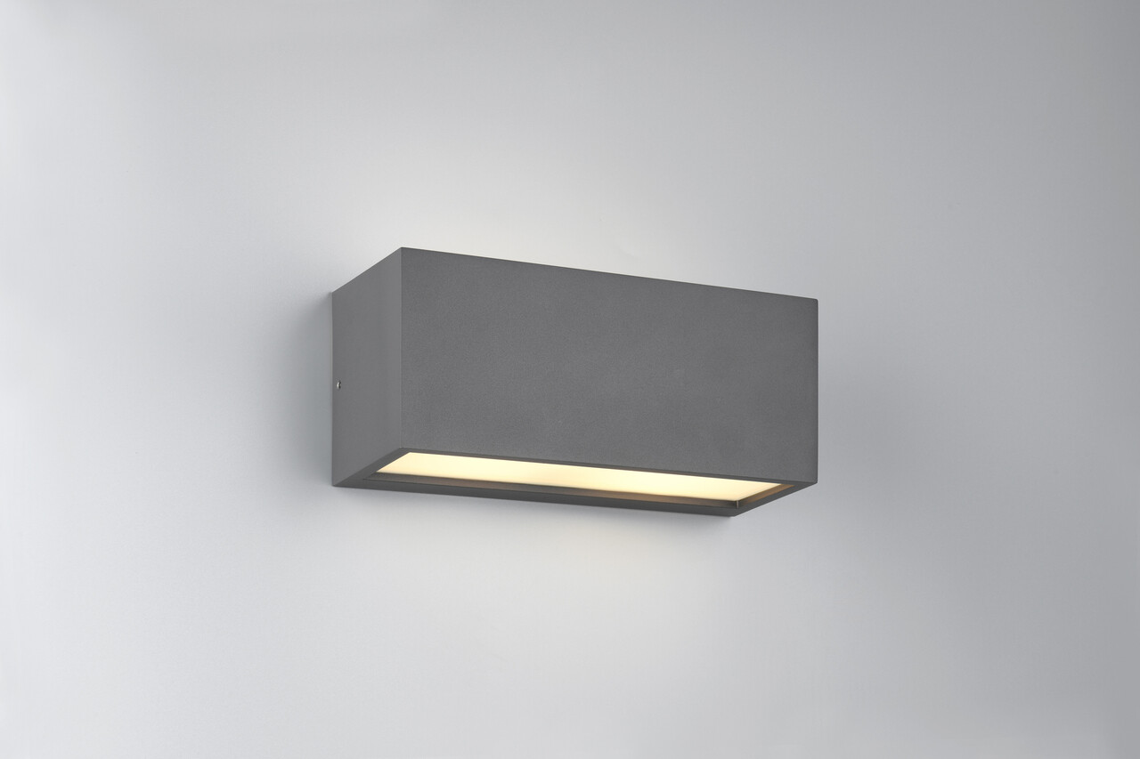 Aplica de perete pentru exterior Mayenne, TRIO, 25x11 cm, 10W, 2x E14, aluminiu, antracit - imagine 7